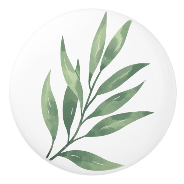 Farbige Keramik Knöpfe Blatt Keramikknauf (Vorderseite)