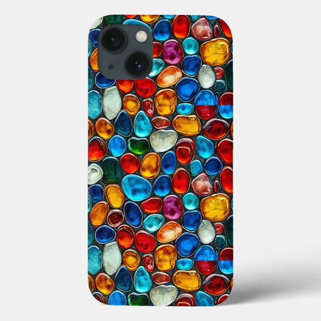 Farbige Kieselstein-Textur für stilvolles Aussehen Case-Mate iPhone Hülle (Rückseite)