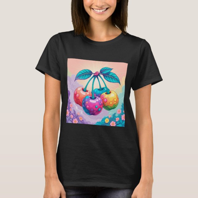 Farbige Kirschen T-Shirt (Vorderseite)