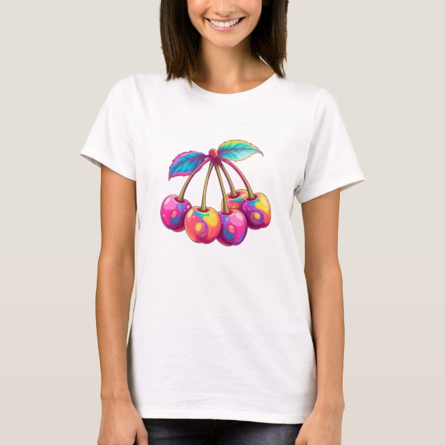 Farbige Kirschen T-Shirt (Vorderseite)
