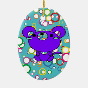 Farbige Kittys auf Kreisläufen Ornament