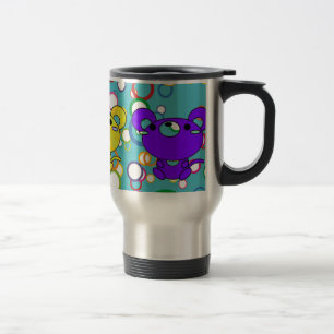 Farbige Kittys auf Rädern Aluminium Travel Mug Reisebecher