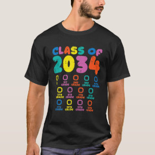 Farbige Klasse der Checkliste 2034 wächst mit mir T-Shirt