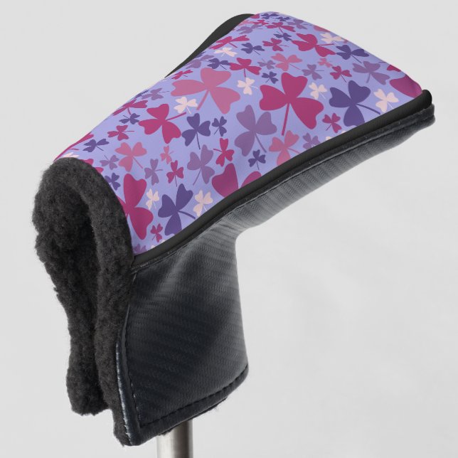 Farbige Kleeblätter Golf Headcover (3/4 Vorderseite)