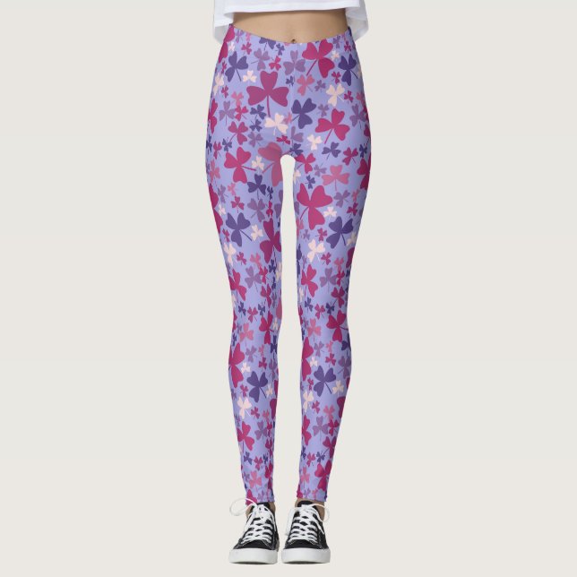 Farbige Kleeblätter Leggings (Vorderseite)