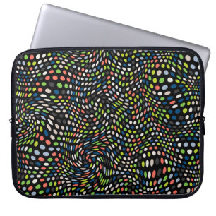 Farbige kleine Punkte Hintergrund. Kreise Welle. A Laptopschutzhülle