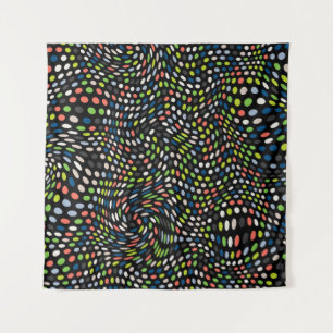 Farbige kleine Punkte Hintergrund. Kreise winken.  Wandteppich