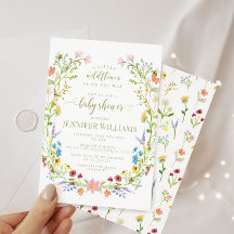 Farbige kleine Wildblume Boho Babydusche