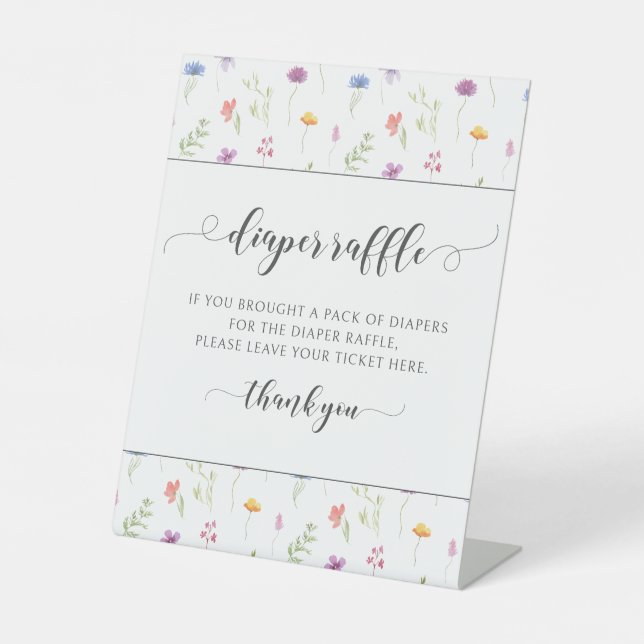 Farbige kleine Wildblume-Girl-Dillierverlosung Sockelschild (Vorderseite)