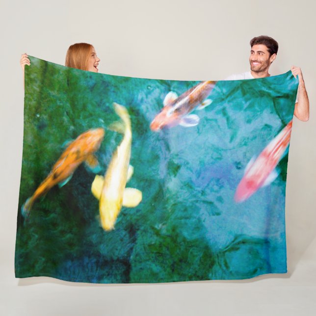Farbige Koi-Fische Fleecedecke (Beispiel)