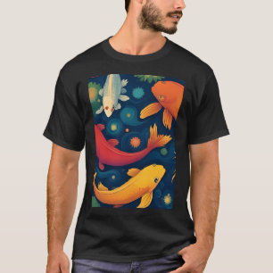 Farbige Koi-Fische in einem Teich T-Shirt