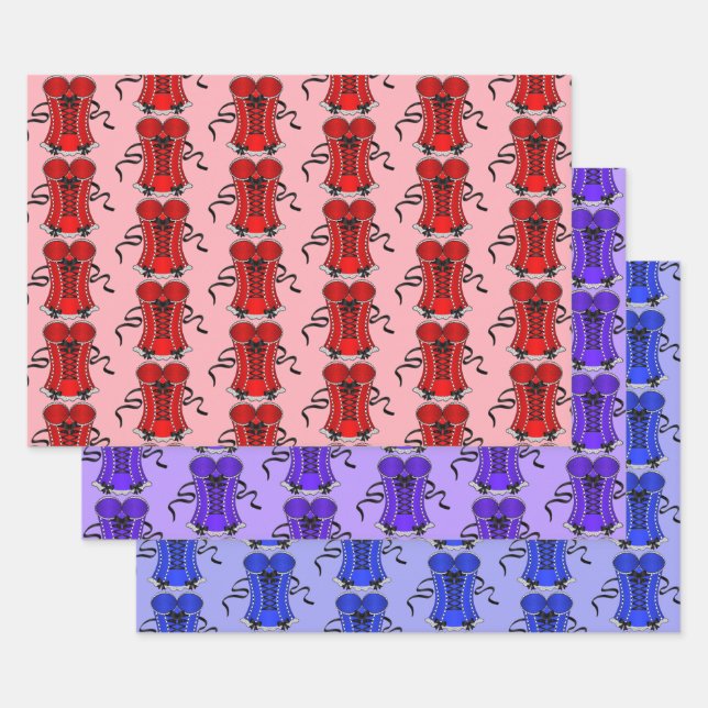 Farbige Kokette Corset Collection Geschenkpapier Set (Set)