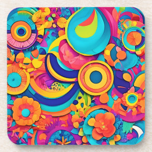 Farbige, konzentrische Muster Getränkeuntersetzer
