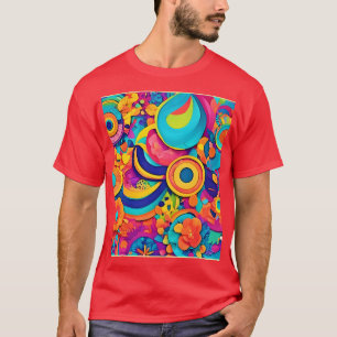 Farbige, konzentrische Muster T-Shirt