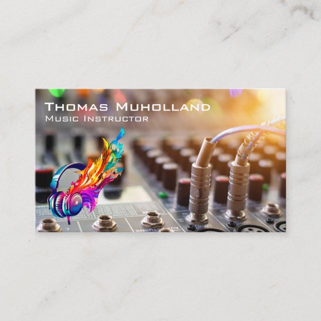 Farbige Kopfhörer | Sound-Board | Erzeuger Visitenkarte (Vorderseite)