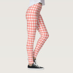 Farbige Koralle Orange und Kariertes Weiß Muster Leggings<br><div class="desc">Farbige Korallenfarben, orange und weiß, karierte Muster bestehen aus Korallen, weißen und hellorangen Quadraten mit dünnen weißen Linien, die die farbigen Quadrate teilen. Um das Design Coral Orange und White Kariert Pattern auf anderen Elementen zu sehen, klicken Sie auf den Link "Rocklawn Arts" unten. Digitales Bild. Copyright ©Claire E. Skinner....</div>