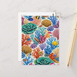 Farbige Korallenriff-Tropenfische Postkarte