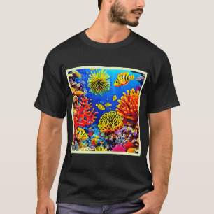 Farbige Korallenriffgestaltung T-Shirt