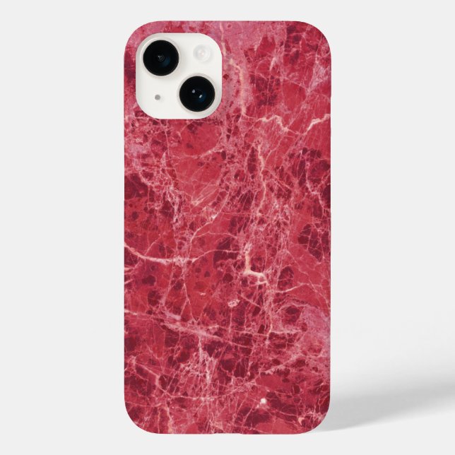 Farbige Korallenrot-Marmorstruktur Case-Mate iPhone Hülle (Rückseite)