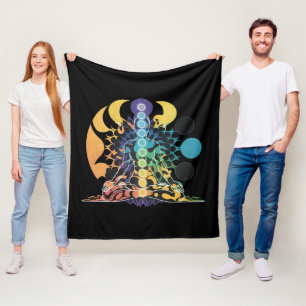 Farbige Kosmische Chakra-Meditation Spirituelle En Fleecedecke