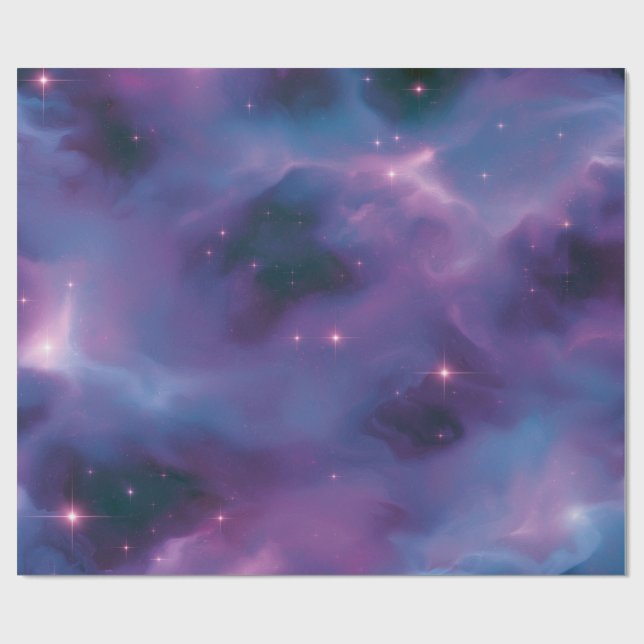 Farbige kosmische Nebel Geschenkpapier (Flach)