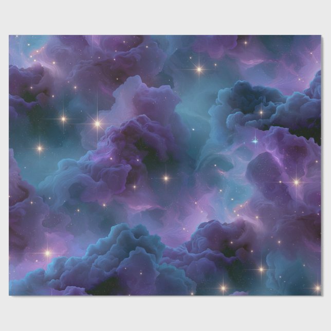 Farbige kosmische Nebel Geschenkpapier (Flach)