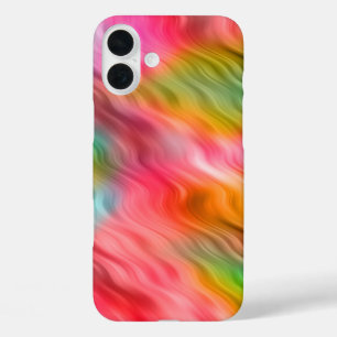 Farbige Krane Blume Wavy Textur iPhone 16 Plus Hülle