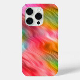 Farbige Krane Blume Wavy Textur iPhone 15 Pro Hülle