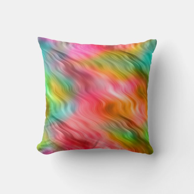 Farbige Krane Blume Wavy Textur Kissen (Vorderseite)