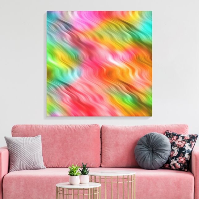 Farbige Krane Blume Wavy Textur Leinwanddruck (Insitu (Wohnzimmer))