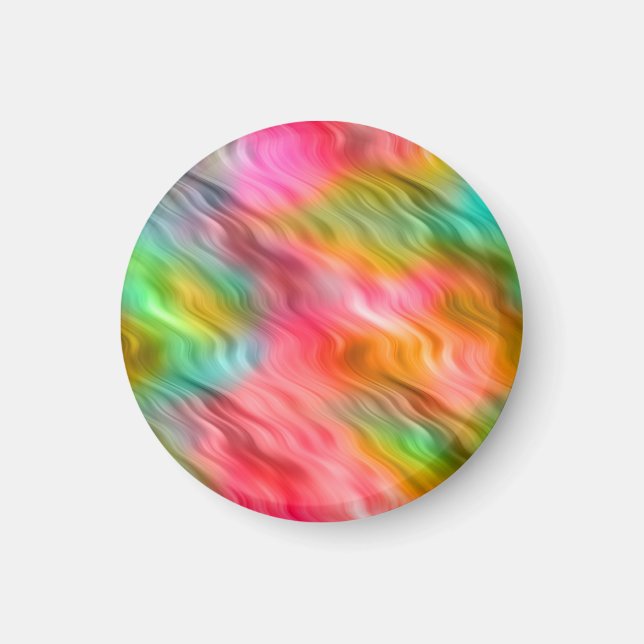 Farbige Krane Blume Wavy Textur Magnet (Vorne)