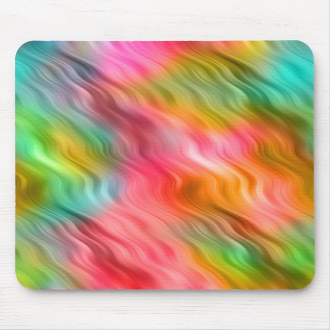 Farbige Krane Blume Wavy Textur Mousepad (Vorne)