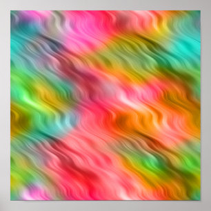 Farbige Krane Blume Wavy Textur Poster