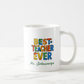 Farbige Kreidetypografie Bester Lehrer Aller Zeite Kaffeetasse