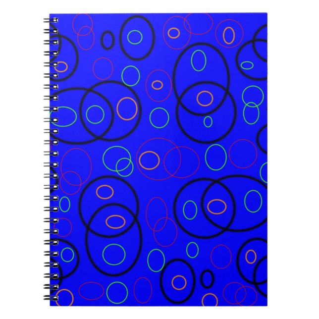 Farbige Kreise auf blau Notizblock (Vorderseite)