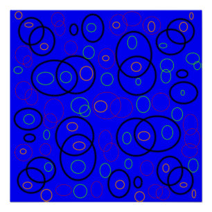 Farbige Kreise auf blau Poster