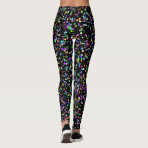 Farbige Kreise blasen auf schwarzen, einzigartigen Leggings