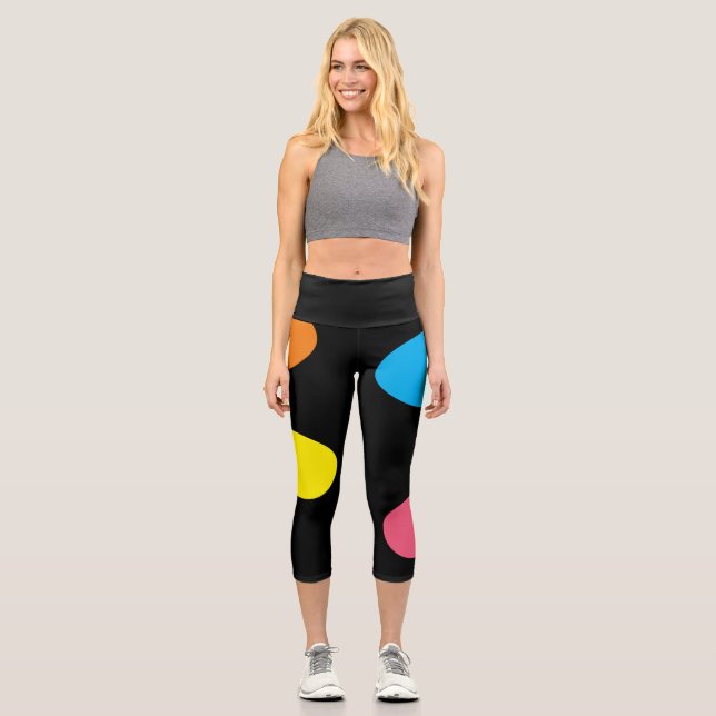 Farbige Kreise Capri Leggings (Vorderseite)