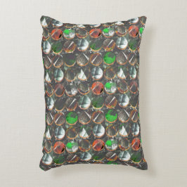 Farbige Kreise dunkler Textur Dekokissen