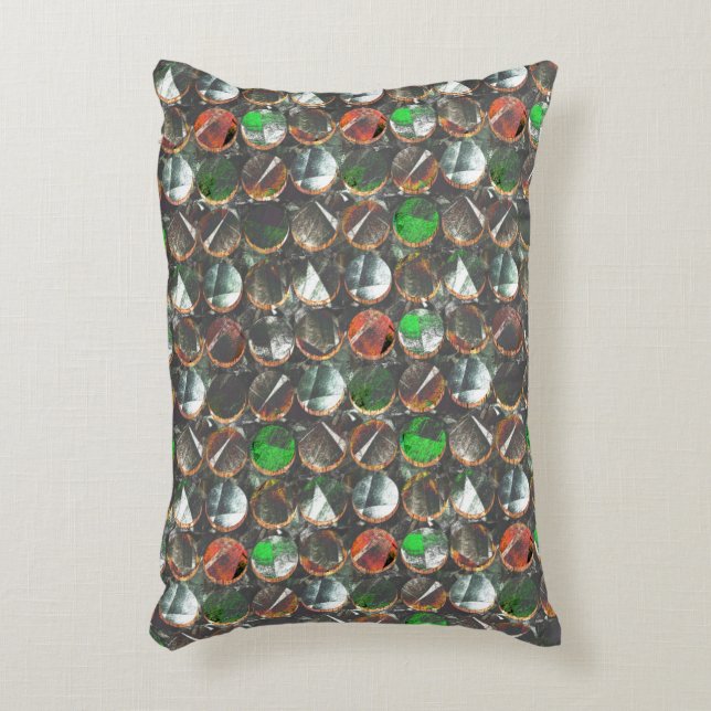 Farbige Kreise dunkler Textur Dekokissen (Vorderseite(Vertikal))