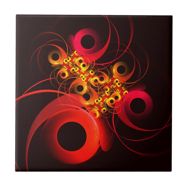 Farbige Kreise Modernes Abstraktes Kunstmuster #08 Fliese (Vorderseite)