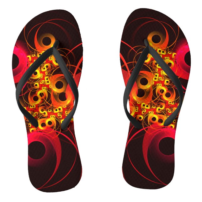 Farbige Kreise Modernes Abstraktes Kunstmuster #08 Flip Flops (Fußbett)