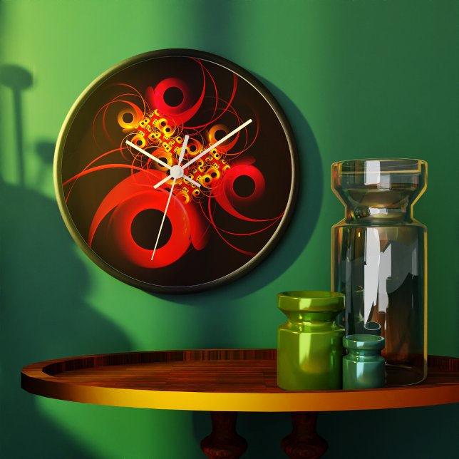 Farbige Kreise Modernes Abstraktes Kunstmuster #08 Große Wanduhr (Colorful Circles Modern Abstract Art Pattern #08 Clock)