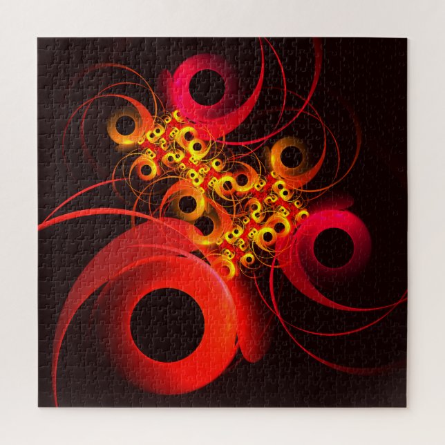 Farbige Kreise Modernes Abstraktes Kunstmuster #08 Puzzle (Vertikal)