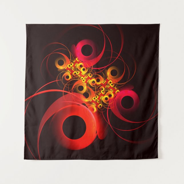 Farbige Kreise Modernes Abstraktes Kunstmuster #08 Wandteppich (Vorderseite)