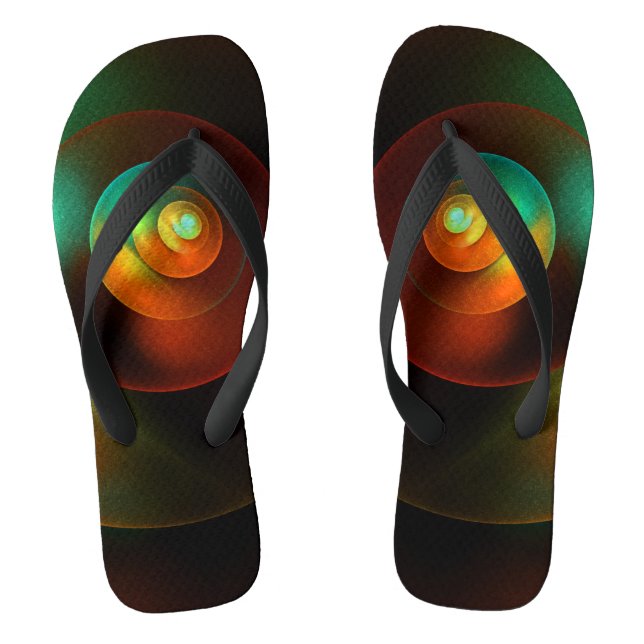 Farbige Kreise Modernes Abstraktes Kunstmuster #18 Flip Flops (Fußbett)