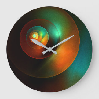 Farbige Kreise Modernes Abstraktes Kunstmuster #18 Große Wanduhr