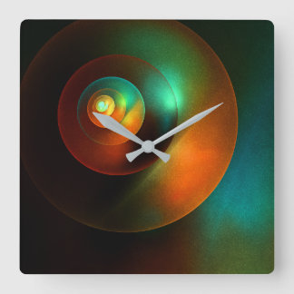 Farbige Kreise Modernes Abstraktes Kunstmuster #18 Quadratische Wanduhr
