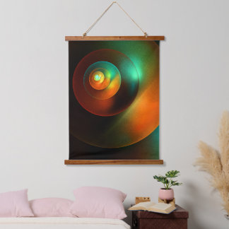 Farbige Kreise Modernes Abstraktes Kunstmuster #18 Wandteppich Mit Holzrahmen