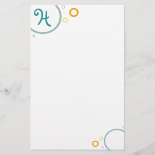 Farbige Kreise "Monogram H"-Stationierung Briefpapier